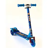 💚Самокат дитячий Scooter Pro 1009 з підсвічуванням колес Синій