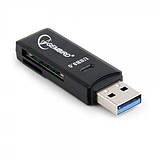 Зовнішній картридер, USB 3.0, для SD та MicroSD Gembird UHB-CR3-01 (код 1389687), фото 2