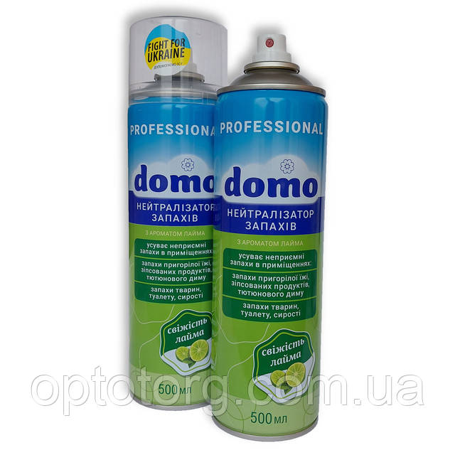 Нейтралізатор запахів професійний, аерозоль з ароматом лайма Domo, 500 мл optotorg.com.ua Нейтралізатор запахів професійний, аерозоль з ароматом лайма Domo, 500 мл