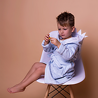 Халат дитячий махровий блакитний Акула (100% бавовна), без вишивки