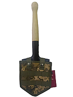 Саперна лопата МСЛ50 чорна в чохлі з MOLLE М&М піксель артикул 213223