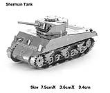 Металевий 3D-пазл конструктор  Танк Шерман, фото 4