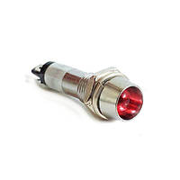 Светодиодный индикатор металлический AD22C-8 220v AС красный