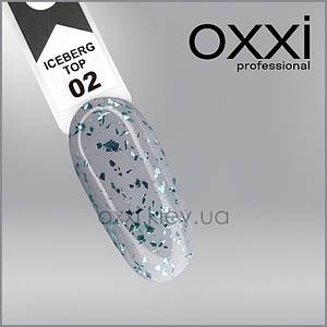 Топ для гель-лаку з поталлю "ICEBERG TOP" №02 Oxxi Professional, 10 мл