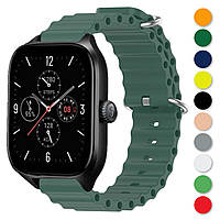 Ремінець для Xiaomi Amazfit GTS 4/GTS 4 mini силіконовий Ocean Темно зелений