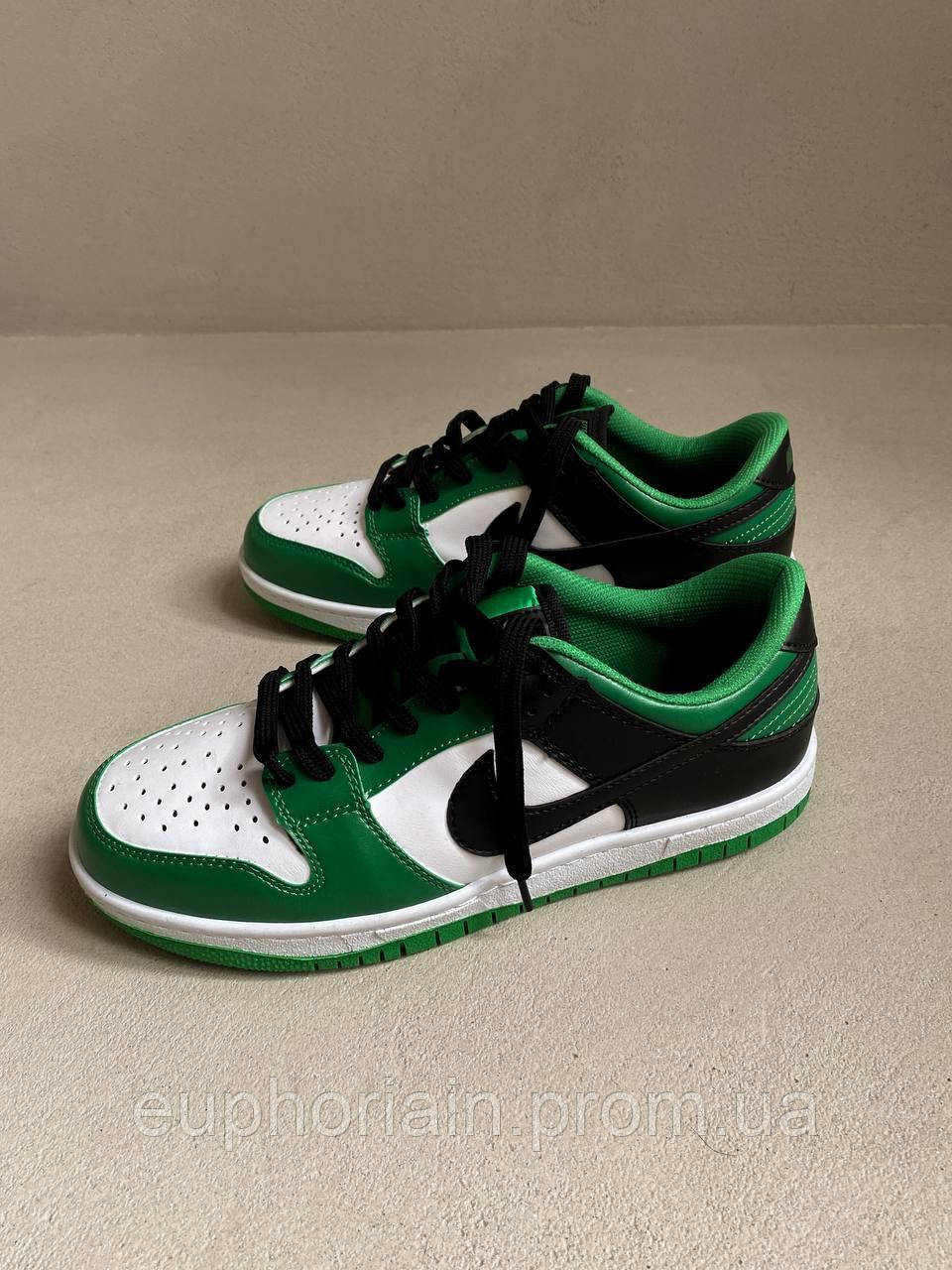 Кроссовки, кеды отличное качество Nike Dunk Low Black White Green Размер 40 - фото 5 - id-p1804241501