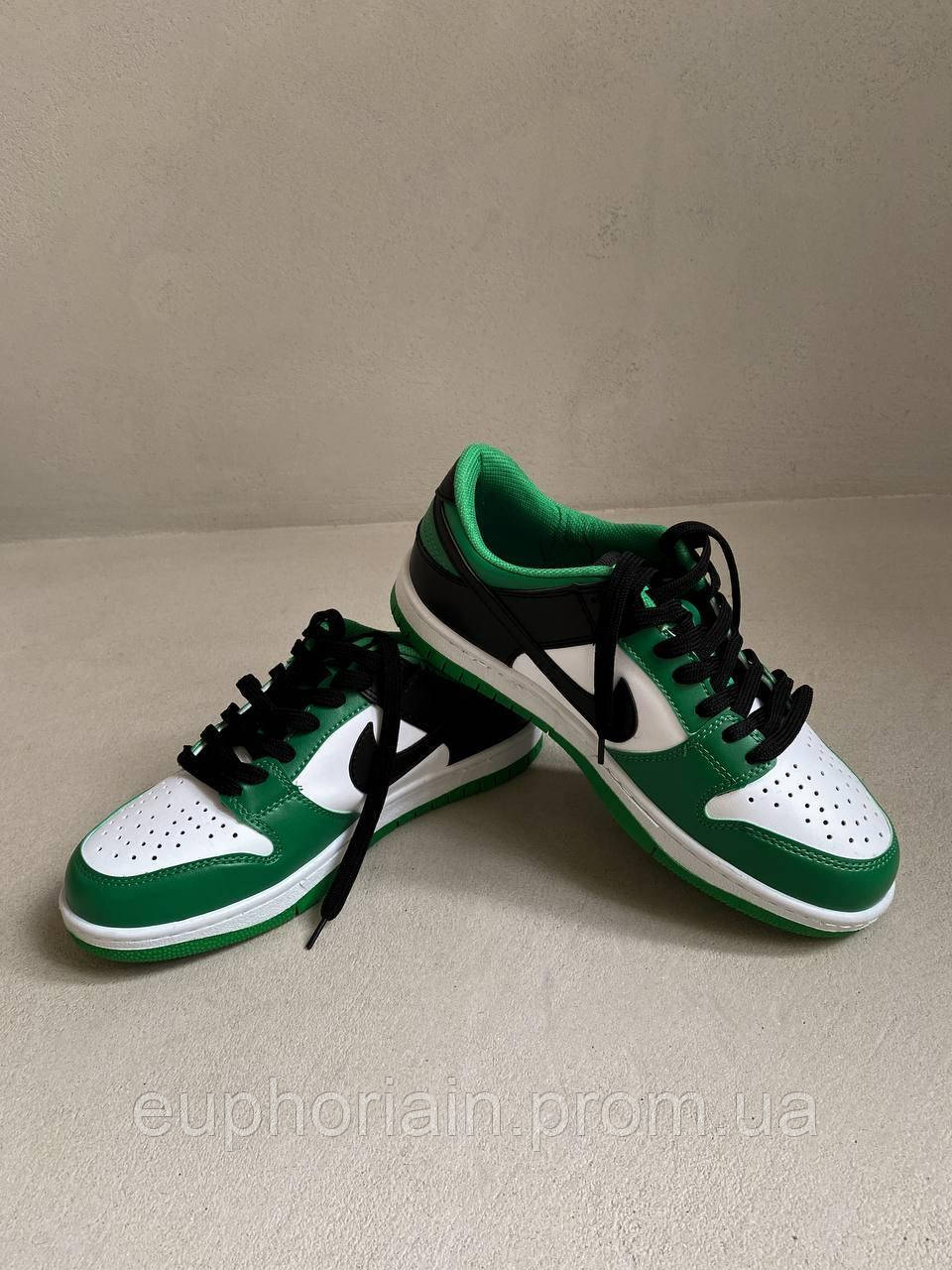 Кроссовки, кеды отличное качество Nike Dunk Low Black White Green Размер 40 - фото 6 - id-p1804241501