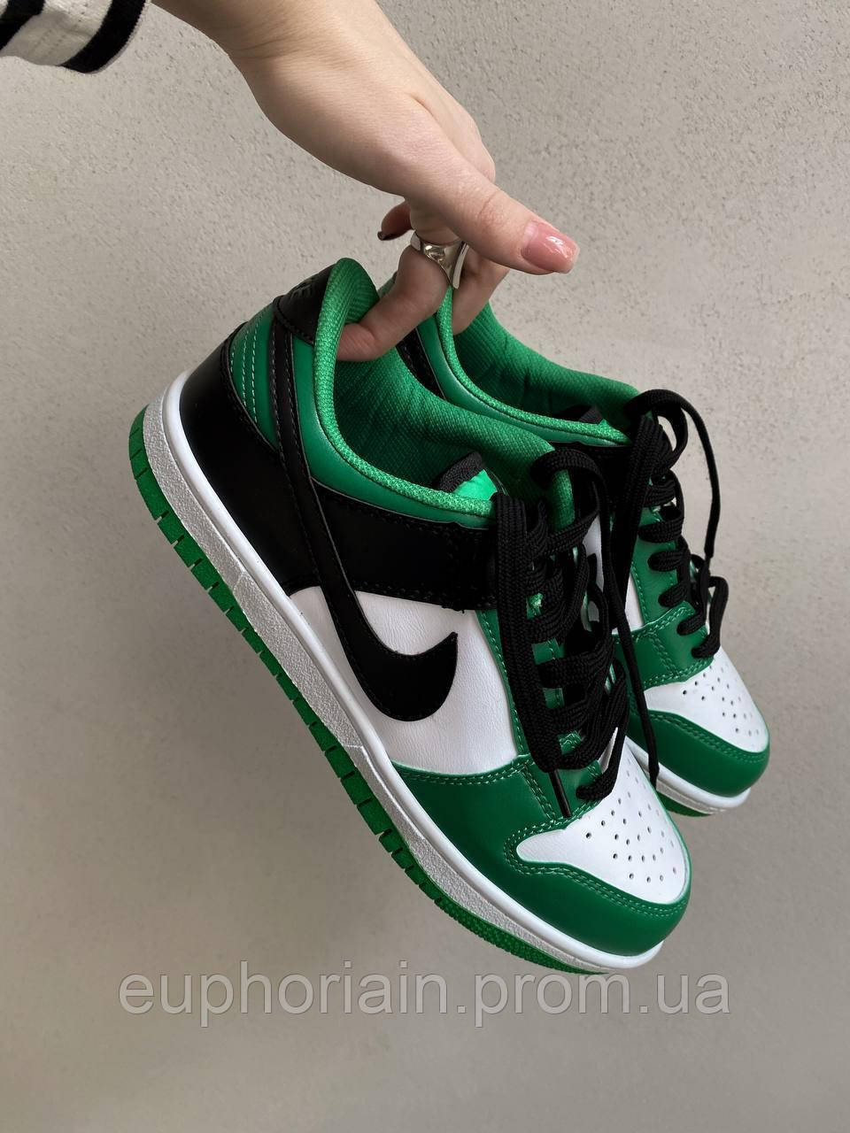 Кроссовки, кеды отличное качество Nike Dunk Low Black White Green Размер 40 - фото 7 - id-p1804241501