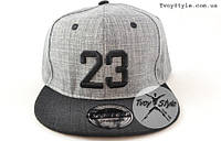 Детская кепка Jordan 23 - New Style - Черно-серая с лого