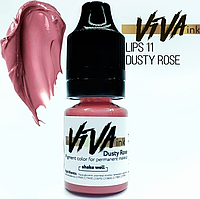 Пигмент Viva Lips 11 Dasty Rose для перманентного макияжа, 6мл