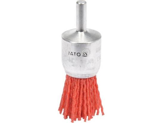 Щітка зачисна з нейлоновим ворсом, до дрилі YATO : Ø=25 мм, зі шпинделем Ø=6 мм YT-47780