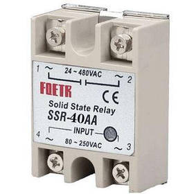 Однофазне твердотільне реле SSR-40AA  AC-AC керування змінним струмом