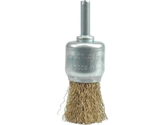 Щітка - крацовка VOREL з металевого дроту зі стержнем до дрилі, Ø= 24 мм [24/192] VR-06992