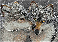 Схема вышивки бисером на атласе Любовь волков полная зашивка А-2-304