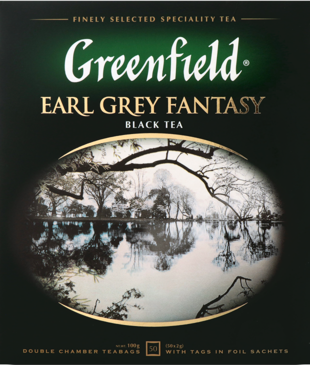 Чай Greenfield чёрный пакетированный Earl Grey Fantasy с бергамотом 100 г (50 шт*2 г) (4823096806716) - фото 2 - id-p1804274112