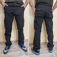 Мужские прямые джинсы карго серые 33