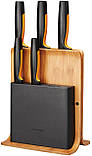 Набір ножів на підставці FISKARS Functional Form 1057552 (6 шт.) 5 ножів + бамбукова підставка, фото 3