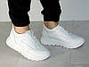 Шкіряні кросівки білого кольору жіночі стильні 36р, фото 3