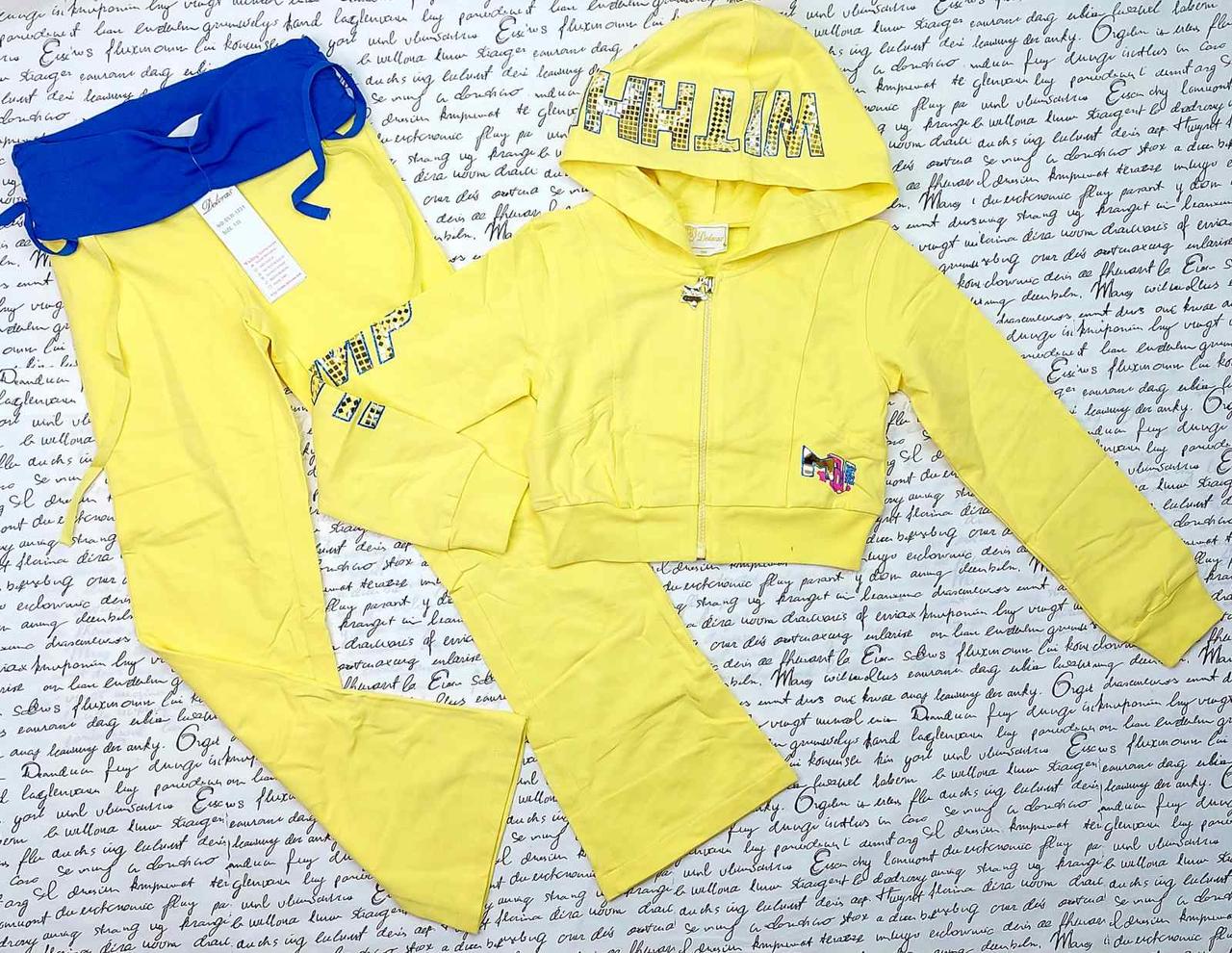 Прогулянковий костюм на дівчинку 120-160 жовтий