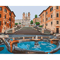 Go Красивая картина раскраска по номерам цифрам "Площадь Испании в Риме" Art Craft 11228-AC 40х50 см живопись