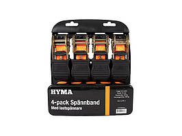 Стяжний ремінь 250/500 кг 4,5 метра Комплект 4 шт (стібка для багажу) HYMA