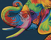 Картина Рисование по номерам Райдужний слон Поп-арт картины в цифрах 40х50 Brushme BS5330