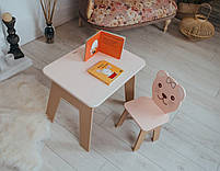 Вау!Дитячий стіл! Чудовий подарунок для дівчинки! Стіл із шухлядою та стільчик для навчання, малювання, гри, фото 3