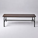 Лавка Classic без спинки (коричнево-чорний) 1.5м, фото 3