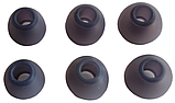 Амбушюри силіконові насадки для вакуумних навушників та гарнітур, 3 пари, розмір S/M/L сірі напівпрозорі, фото 2