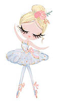 Наклейка для ростовой фигуры "Принцесса балерина" 80х41см / интерьерная наклейка (без обреза)