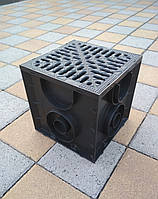 Дощоприймач пластиковий з щілинною пластиковою решіткою ДП 25*25