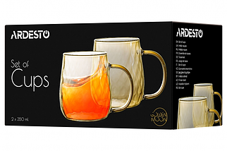 Набір чашок Golden Moon ARDESTO 350 мл 2 шт AR2635GG, фото 6