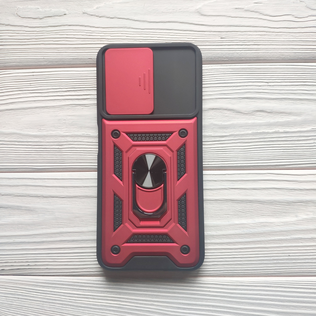 Чохол Armor для Xiaomi Poco M5 протиударний з кільцем червоний