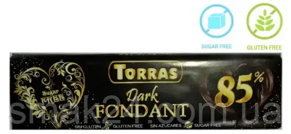 Шоколад без сахара и глютена Dark Fondant 85% Torras Испания 300г - фото 2 - id-p1242448481