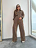 Жіночий Гофрований костюм Двійка, сорочка і брюками палаццо вільного крою Колір Кемел, фото 2