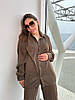 Жіночий Гофрований костюм Двійка, сорочка і брюками палаццо вільного крою Колір Кемел, фото 3