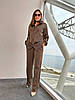 Жіночий Гофрований костюм Двійка, сорочка і брюками палаццо вільного крою Колір Кемел, фото 4