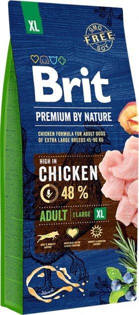 Сухий корм для дорослих собак гігантських порід з куркою Brit Premium Adult XL 15 кг, фото 1