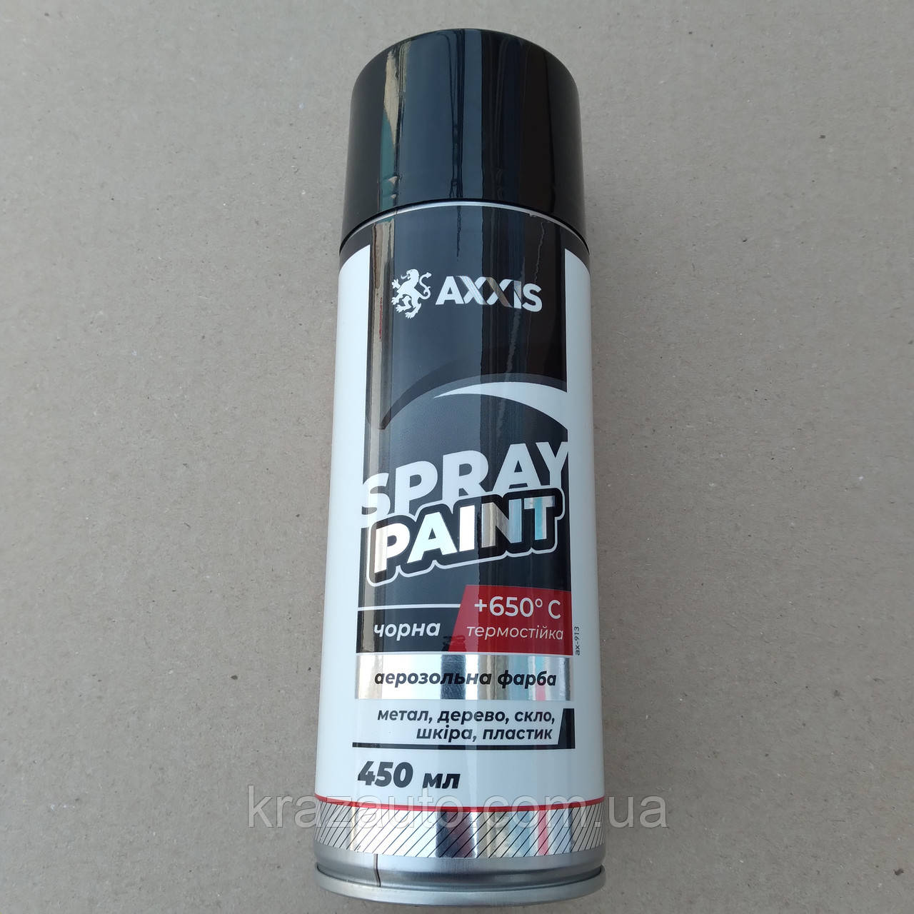 Фарба чорна термостійка +650 °C 450ml. AXXIS Польща ax-913, фото 1