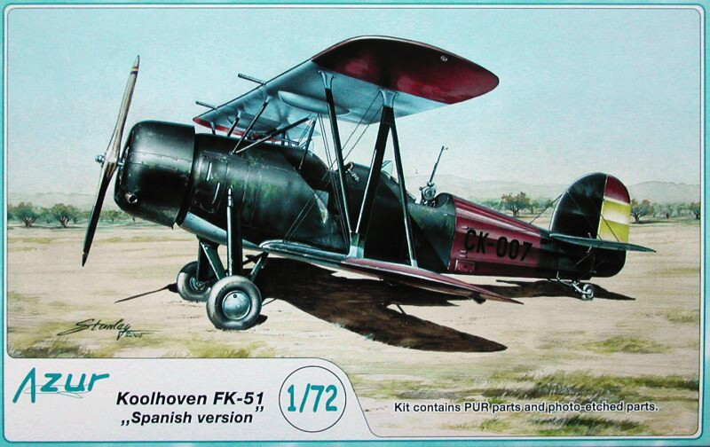 Пластикова модель 1/72 Azur 064 Koolhoven FK-51 'Spanish version'