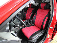 Авточехлы Chevrolet Captiva 2006-2011 (Экокожа + Антара) Чехлы в салон Черно-красные