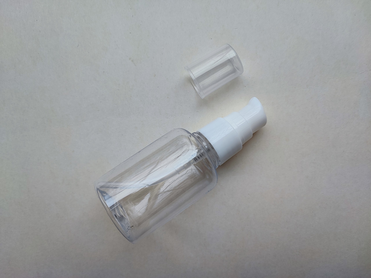 50мл/20мм бочка з білим дозатором 20/410 для крема, геля, масла ПЕТ круглий флакон пластиковий, пластмасовий в комплекті