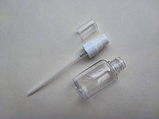 50мл/20мм бочка з білим дозатором 20/410 для крема, геля, масла ПЕТ круглий флакон пластиковий, пластмасовий в комплекті, фото 3