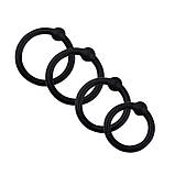Кільце ерекційне (набір з 4шт.), чорні, насадка на пеніс, насадка на вібратор, кільце на член, фото 3
