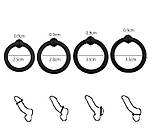 Кільце ерекційне (набір з 4шт.), чорні, насадка на пеніс, насадка на вібратор, кільце на член, фото 2