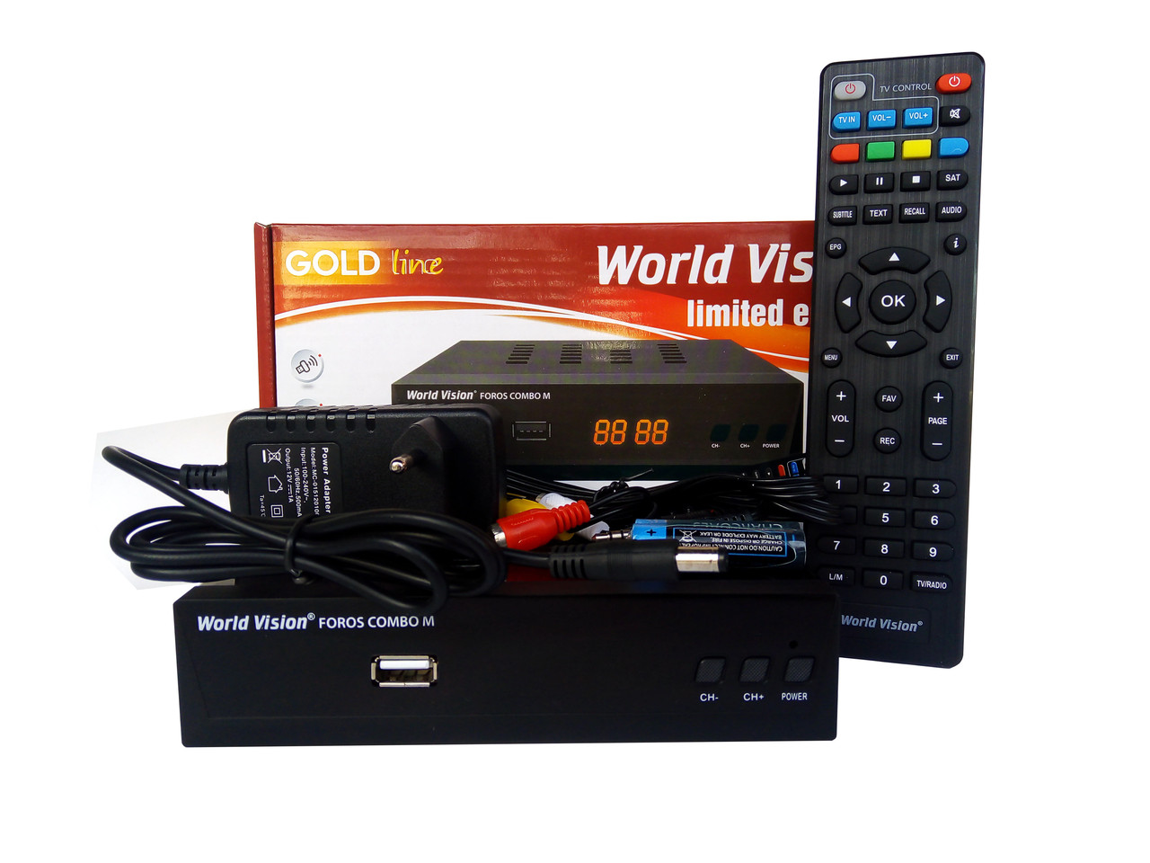 Супутниковий + Ефірний ресивер тюнер World Vision Foros Combo M. T2/S2/C+Прошивка