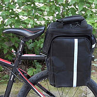 Велосипедна сумка на багажник із дощовиком  Korbi 30L чорна