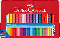 Акварельные цветные карандаши Faber-Castell Grip 48 цветов в металлической коробке с аксессуарами, 112448