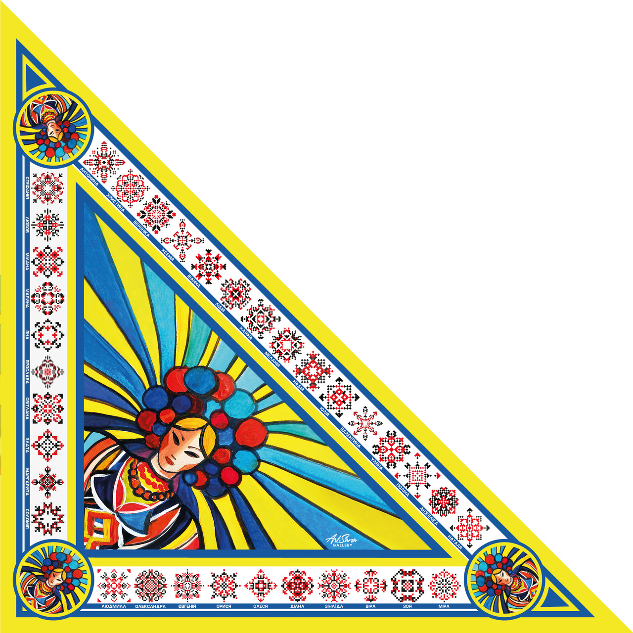 Дизайнерська косинка, бандана "Берегиня", 70х70х100 см, подарункова упаковка
