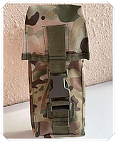 Підсумок тактичний армійський подвійний закритий пластиковий для двох магазинів АК мультикам MOLLE 28х9х7 см MS